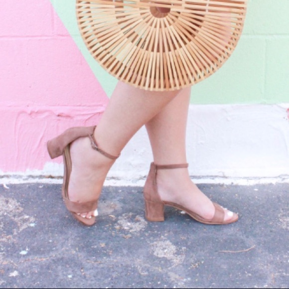 Suede Ankle Strap Heels - Picture 1 of 5